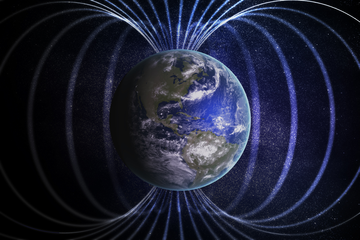 Planet earth magnetic field photo